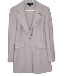 St. John Long Cream One Button Blazer